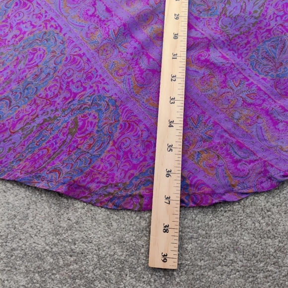 Alchemy Fashions Women's 100% Silk Slip Dress Size Medium Purple Floral - Picture 7 of 9